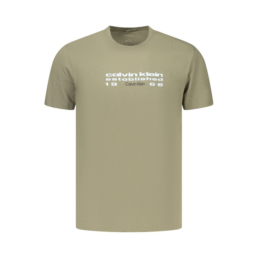 Calvin Klein Green Cotton T-Shirt: Effortless Style Meets Comfort
