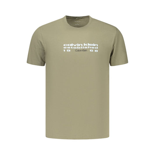 Calvin Klein Green Cotton T-Shirt: Effortless Style Meets Comfort