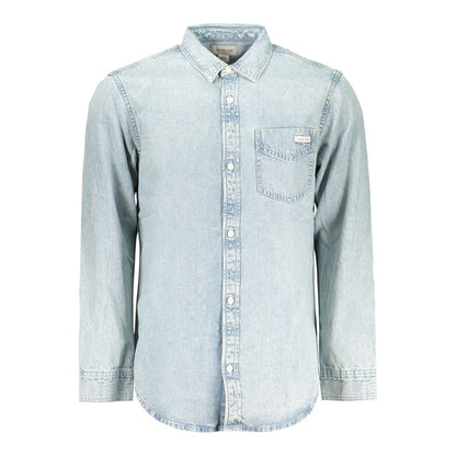Calvin Klein Azzurro Cotton Mens Shirt - Light Blue, Size M