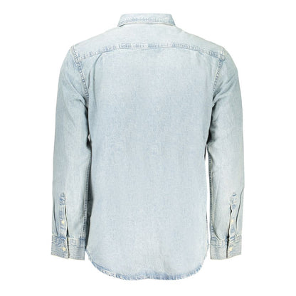 Calvin Klein Azzurro Cotton Mens Shirt - Light Blue, Size M