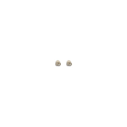 Valentino Garavani Gold Brass Ovalette V-Signature Earrings