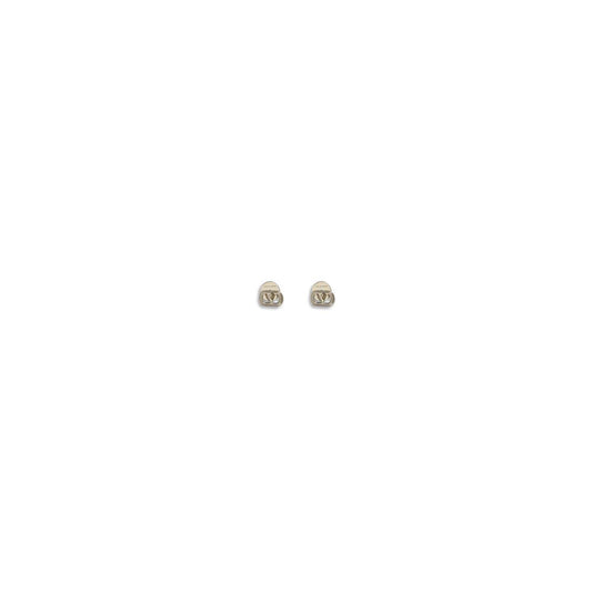 Valentino Garavani Gold Brass Ovalette V-Signature Earrings