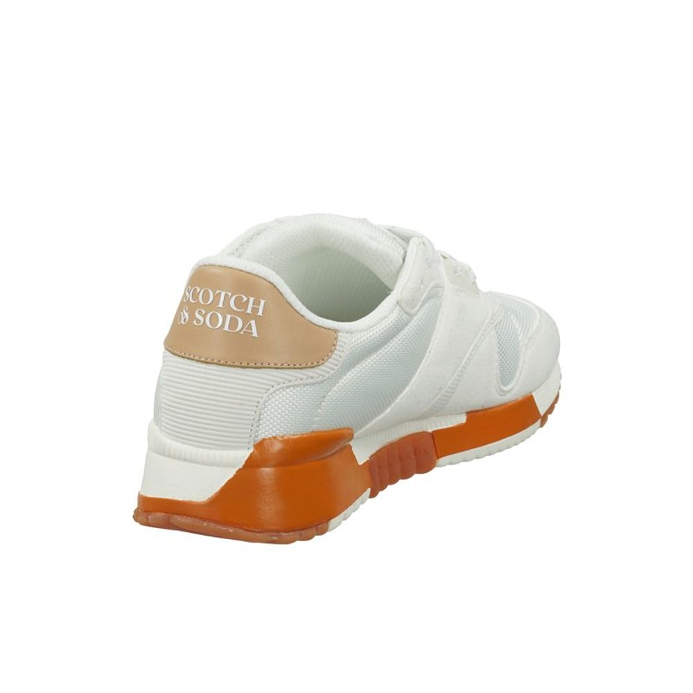 Scotch & Soda Off-White Synthetic Suede Athletic Sneakers