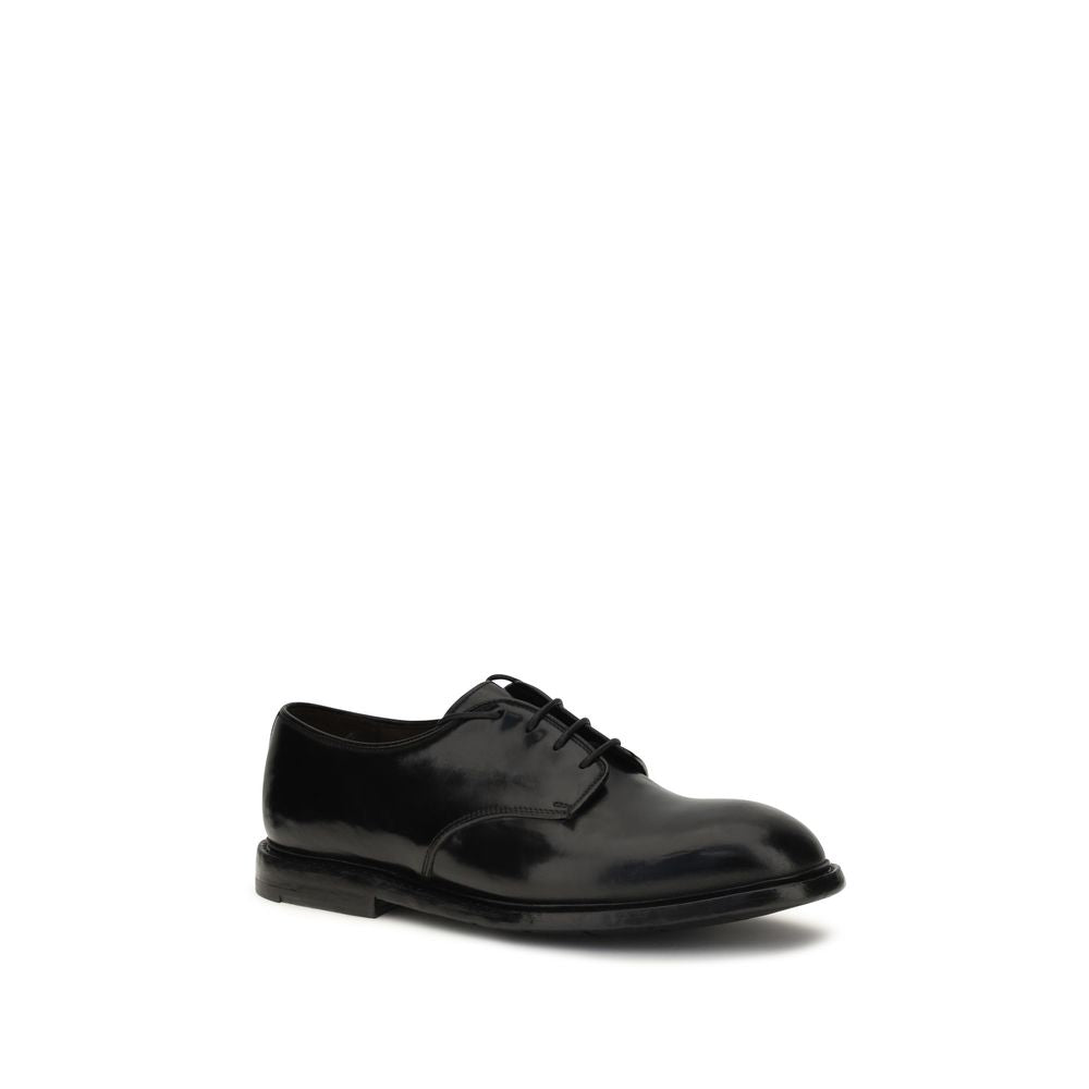 Premiata Black Calf Leather Bos Taurus Oxfords and Derbies