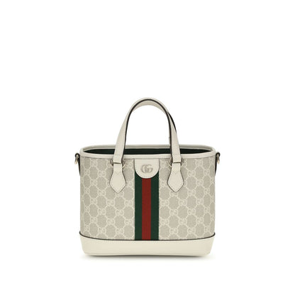 Gucci Beige and White GG Canvas Ophidia Small Tote Bag