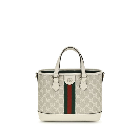 Gucci Beige and White GG Canvas Ophidia Small Tote Bag