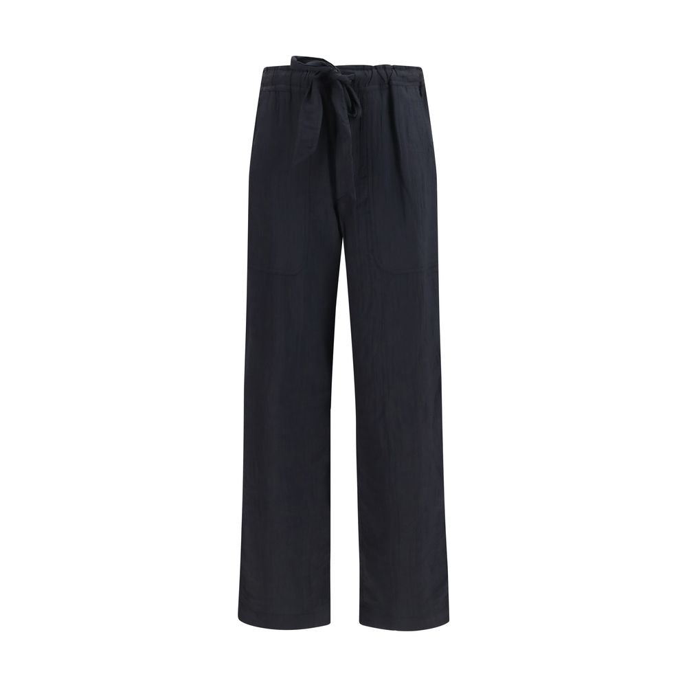 Marant Etoile Black Viscose Casual Pants with Belt