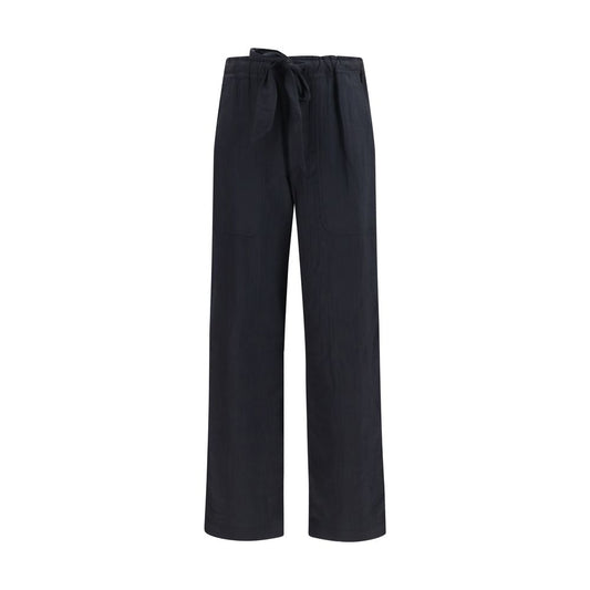 Marant Etoile Black Viscose Casual Pants with Belt