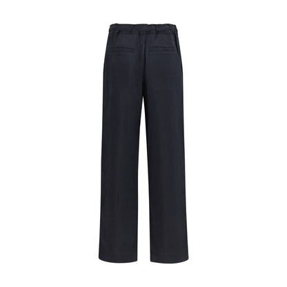 Marant Etoile Black Viscose Casual Pants with Belt