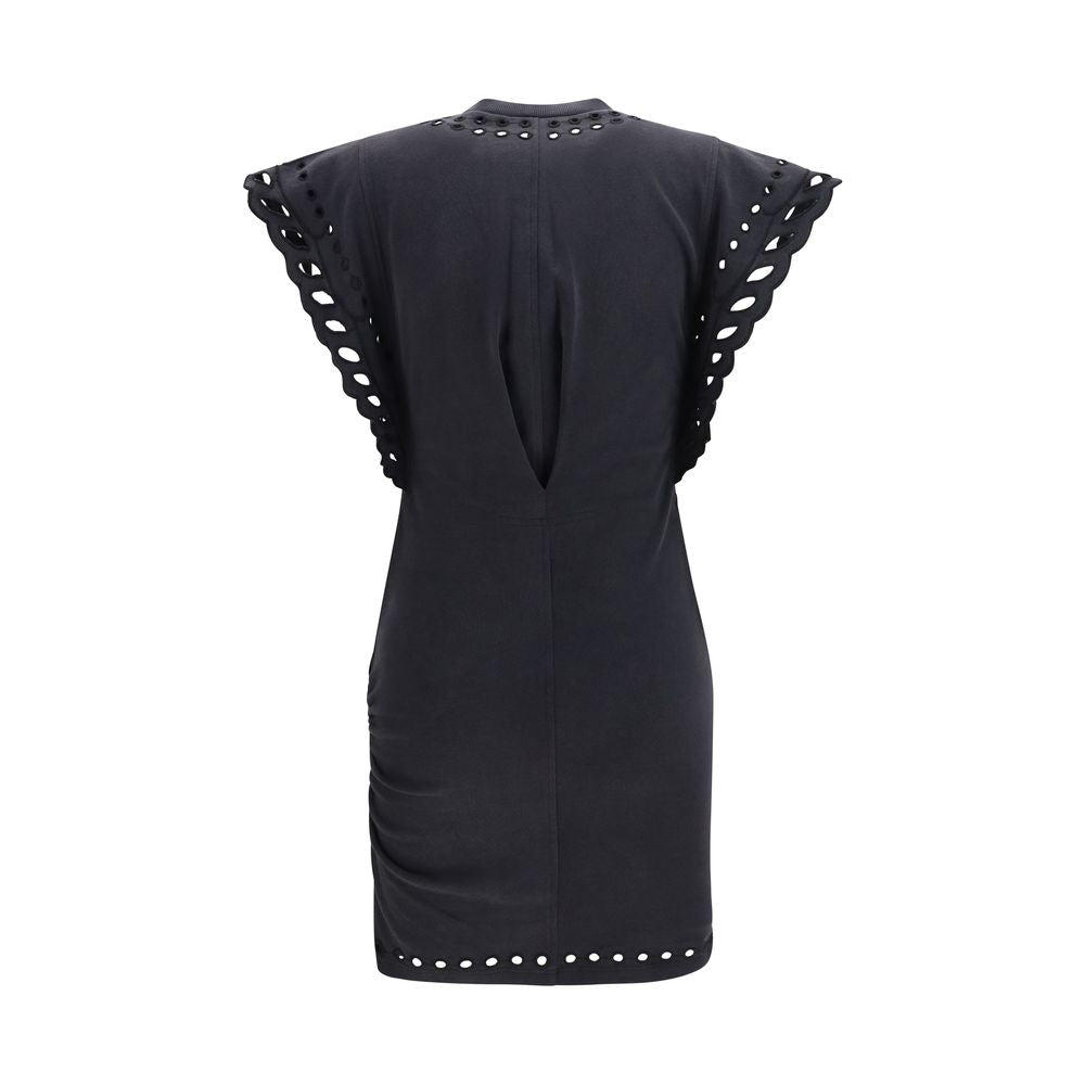Marant Étoile Black Cotton Casual Dress - Broderie Anglaise Delight