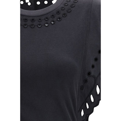 Marant Étoile Black Cotton Casual Dress - Broderie Anglaise Delight