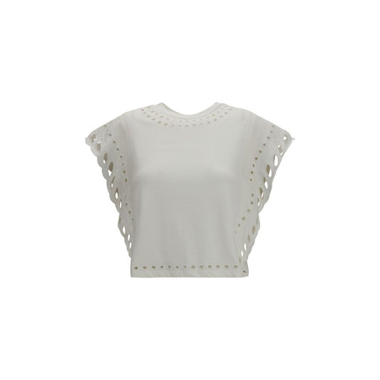 Marant Étoile Cropped White Cotton T-Shirt
