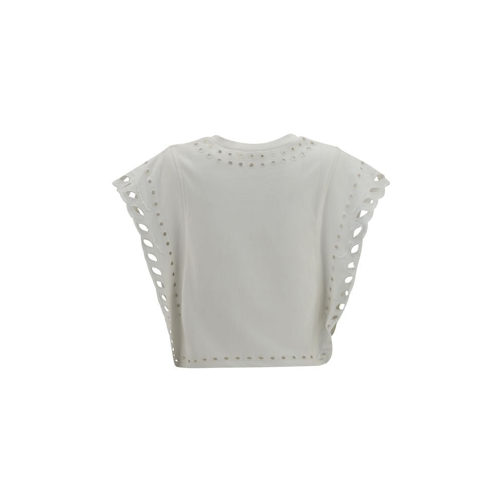 Marant Étoile Cropped White Cotton T-Shirt