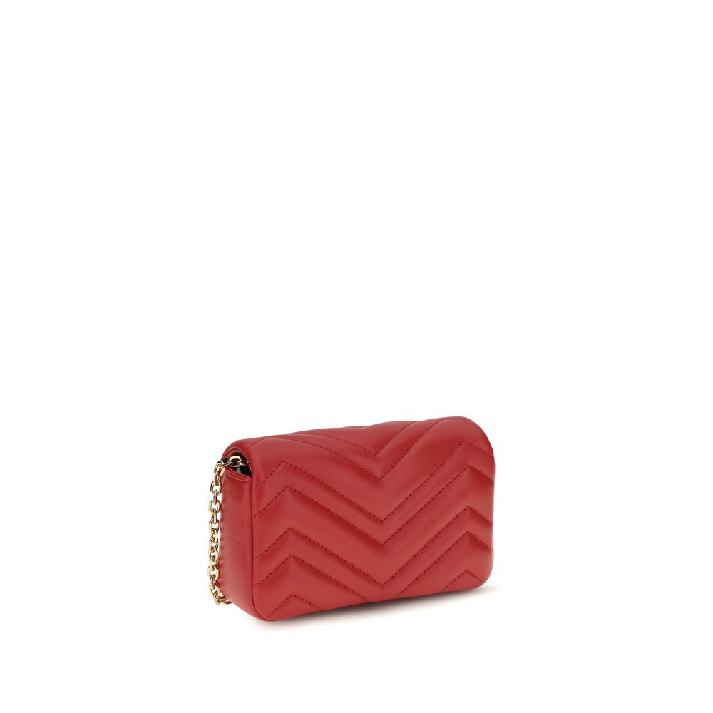 Gucci Red GG Marmont Mini Chevron-Quilted Matelassé Nappa Leather Shoulder Bag