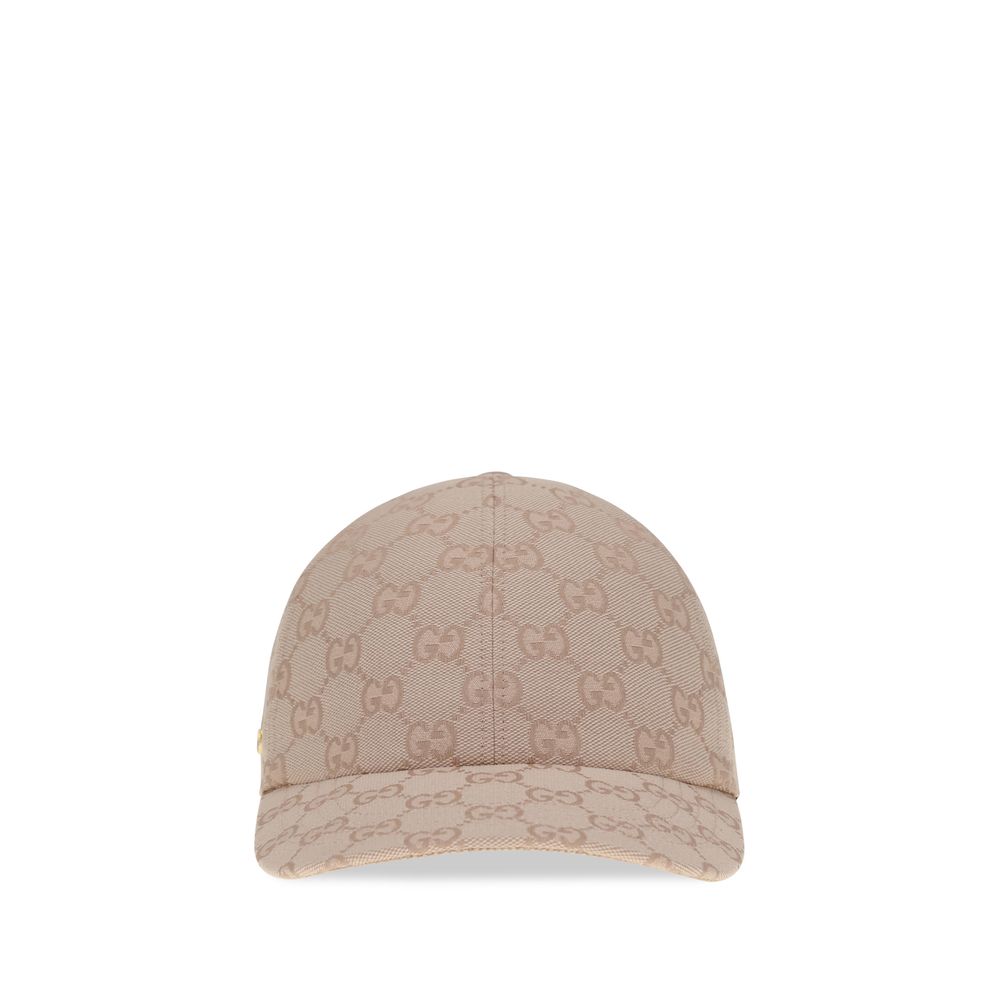 Gucci Light Pink Beige GG Canvas Baseball Hat