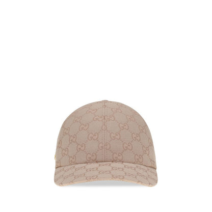 Gucci Light Pink Beige GG Canvas Baseball Hat