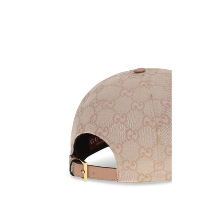 Gucci Light Pink Beige GG Canvas Baseball Hat