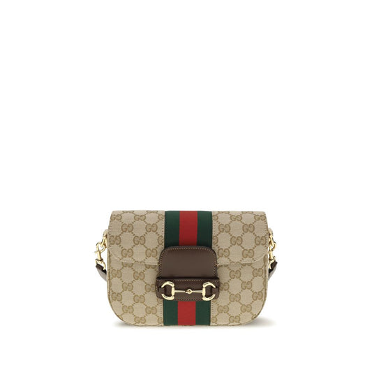 Gucci Beige Small Horsebit 1955 GG Shoulder Bag