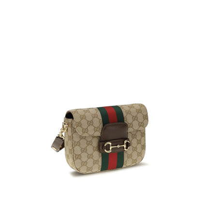 Gucci Beige Small Horsebit 1955 GG Shoulder Bag