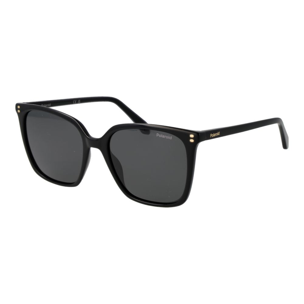 Polaroid Women’s Sunglasses – Black Square Frame, Grey Polarized Lenses
