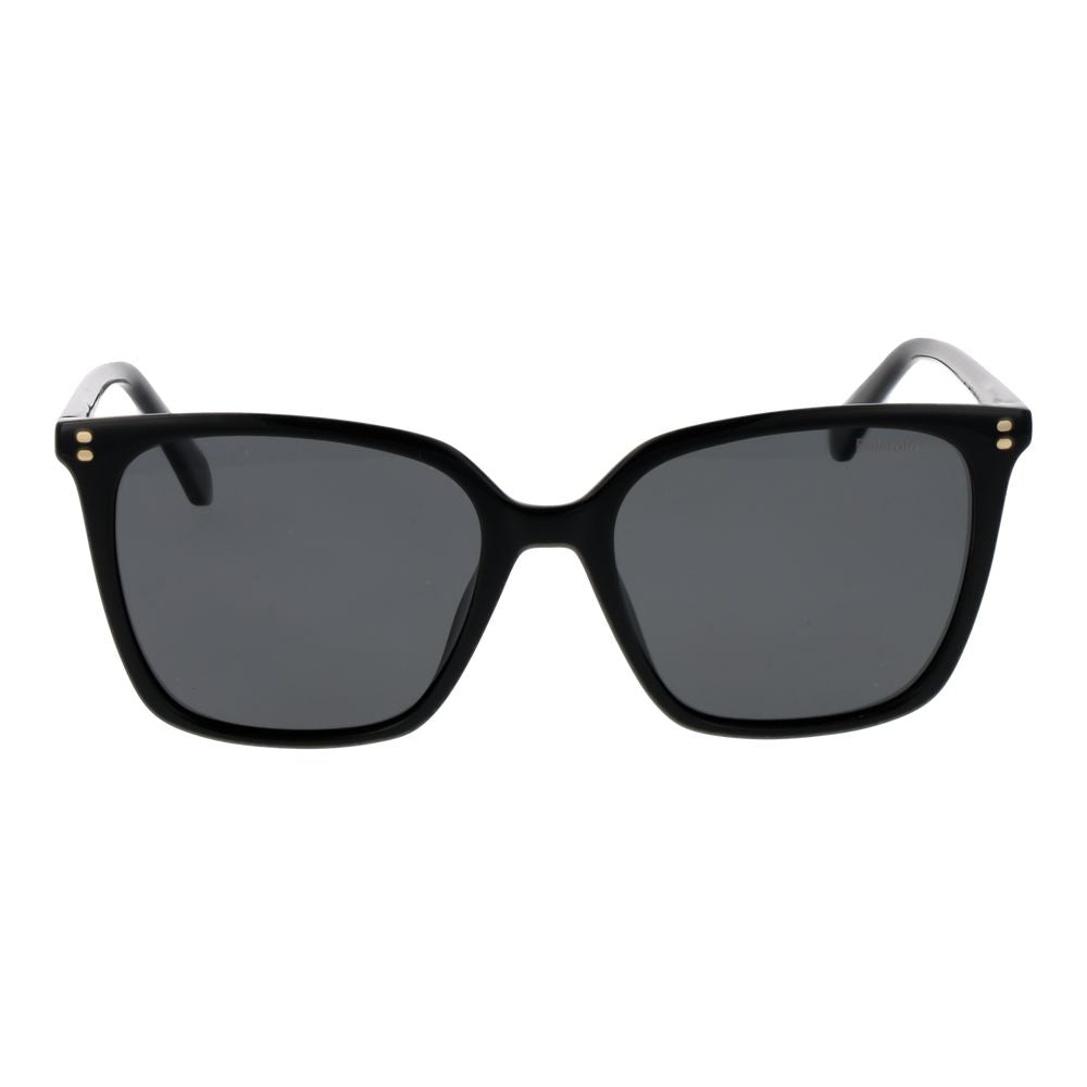 Polaroid Women’s Sunglasses – Black Square Frame, Grey Polarized Lenses