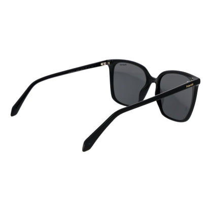 Polaroid Women’s Sunglasses – Black Square Frame, Grey Polarized Lenses