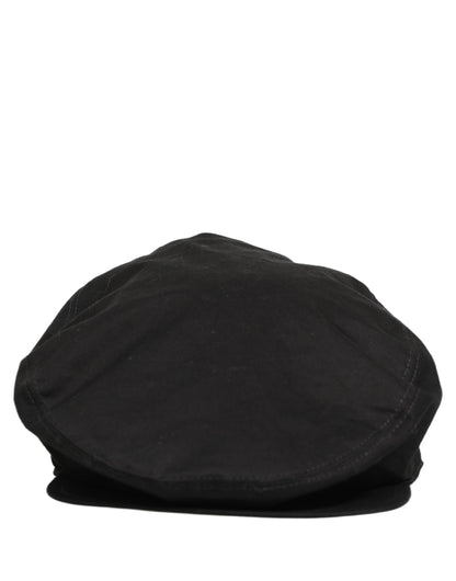 Dolce & Gabbana Men Black Cotton Stretch Newsboy Cap