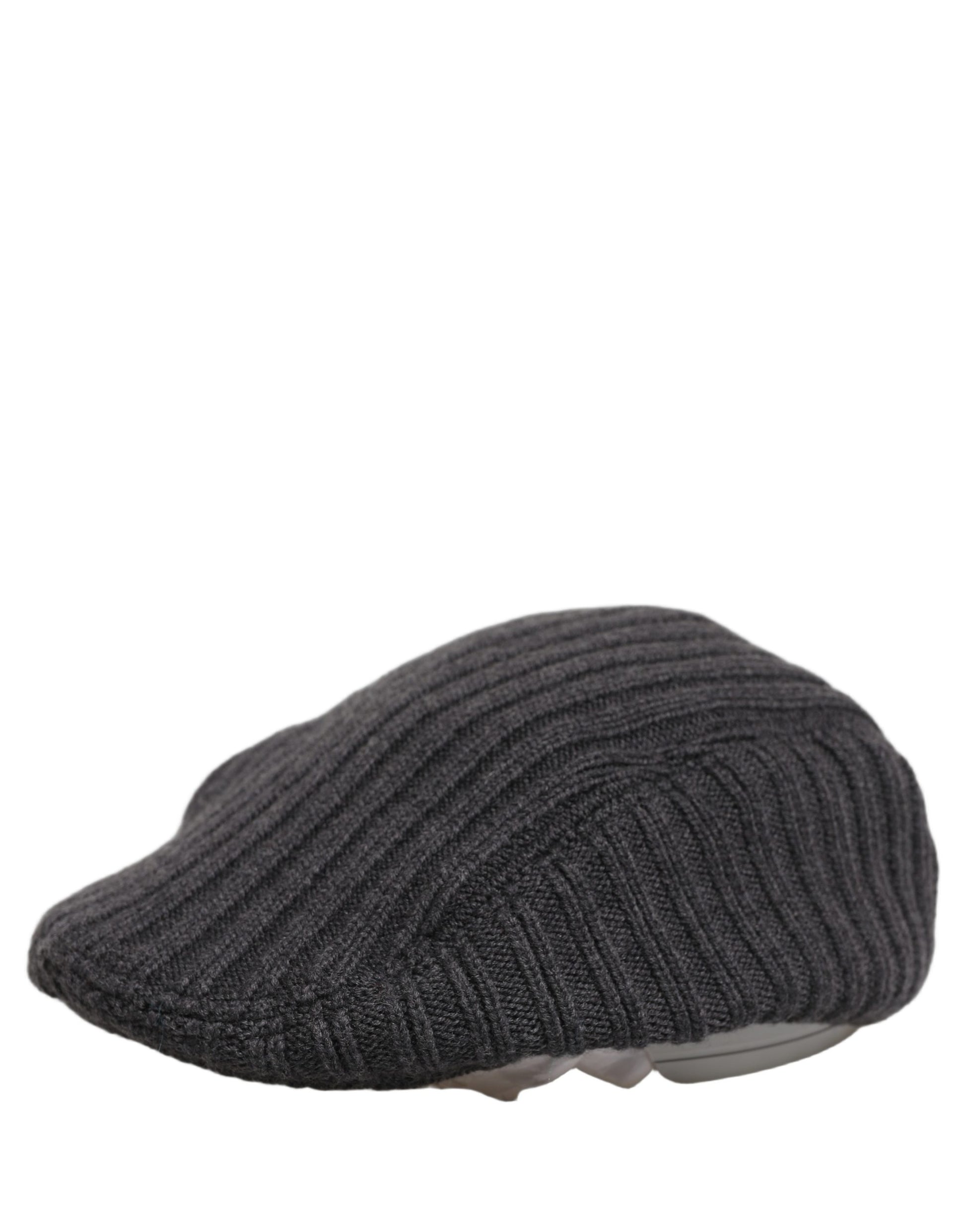 Dolce & Gabbana Men’s Dark Gray Wool Knitted Newsboy Capello Hat