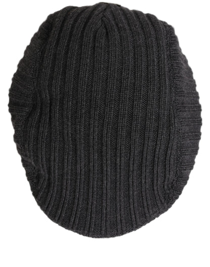 Dolce & Gabbana Men’s Dark Gray Wool Knitted Newsboy Capello Hat