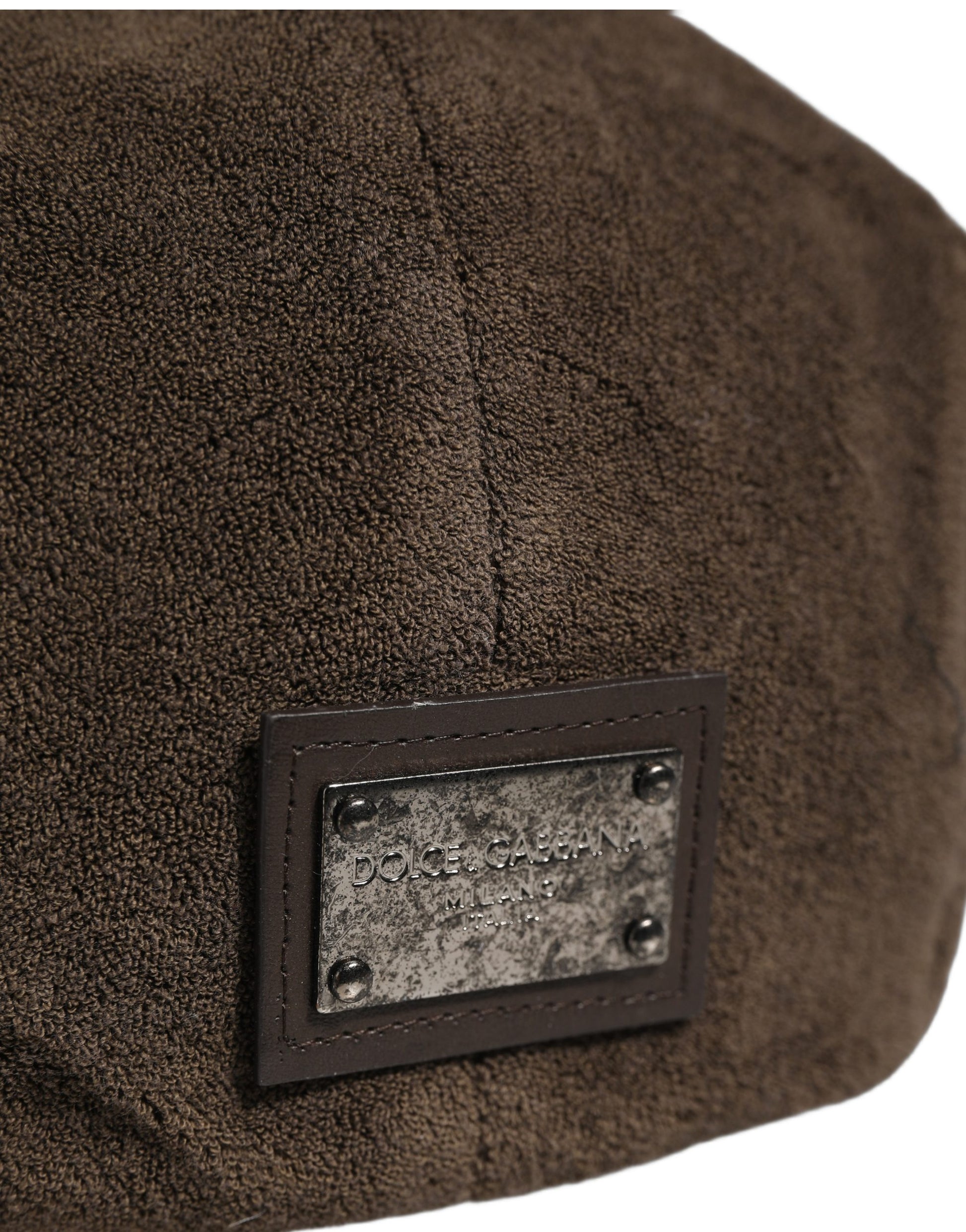 Dolce & Gabbana Brown Cotton Newsboy Cap
