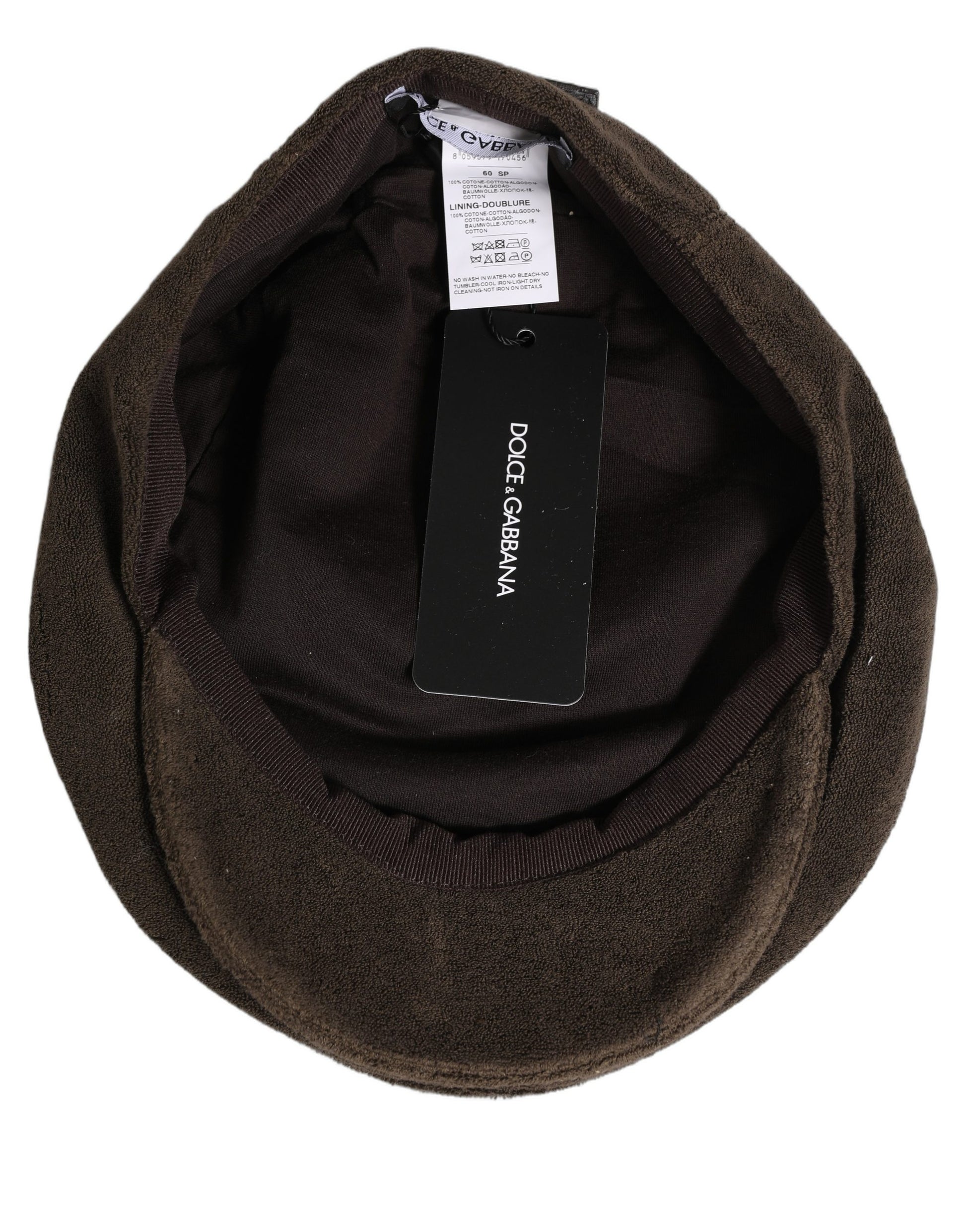 Dolce & Gabbana Brown Cotton Newsboy Cap