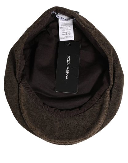 Dolce & Gabbana Brown Cotton Newsboy Cap