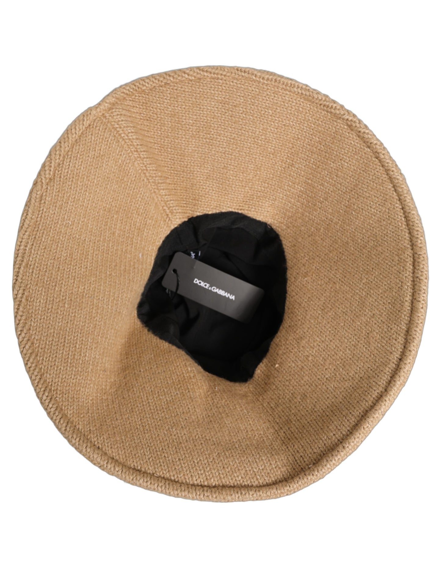 Dolce & Gabbana Brown Cotton Knit Wide-Brim Bucket Hat