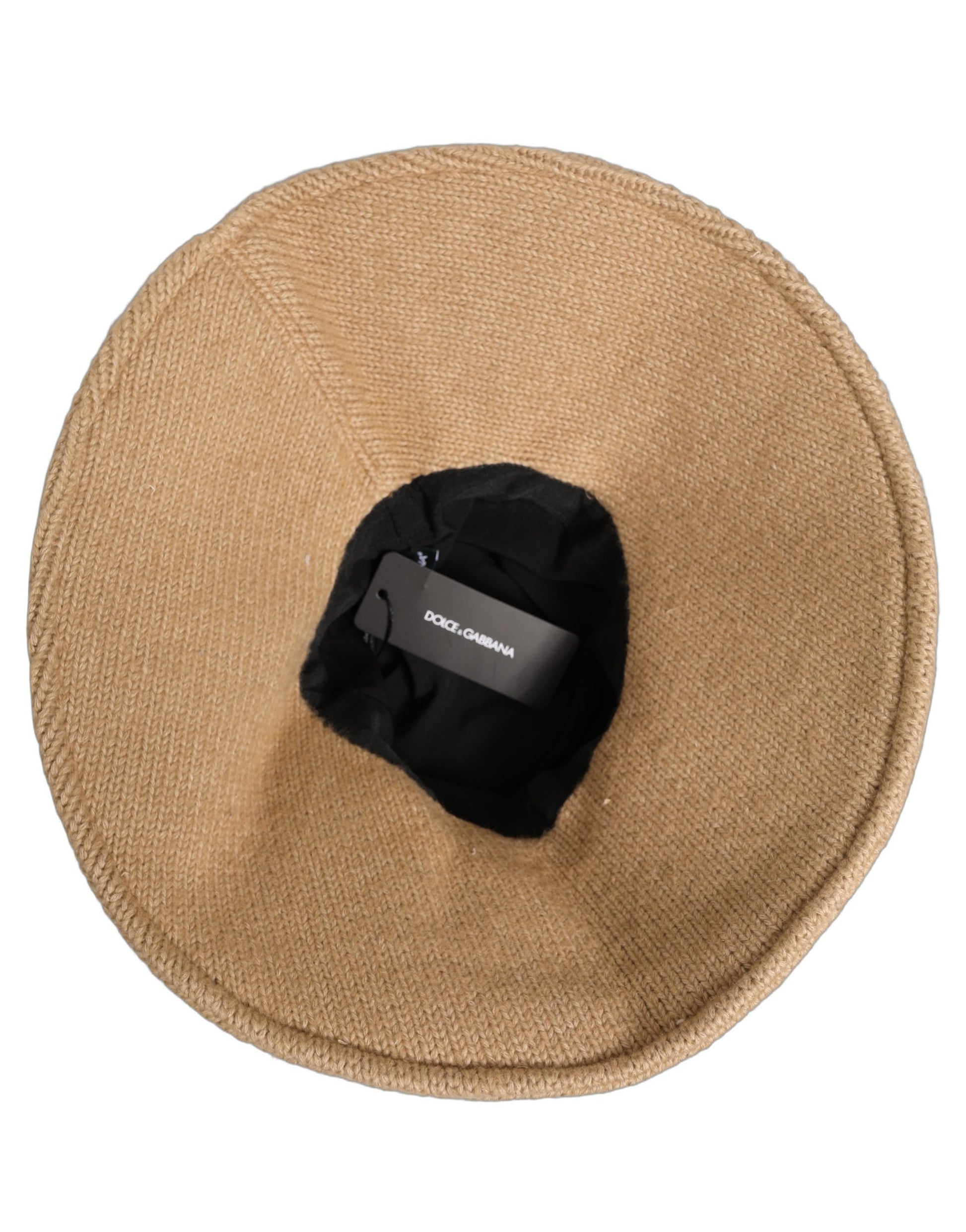 Dolce & Gabbana Brown Cotton Knit Wide-Brim Bucket Hat