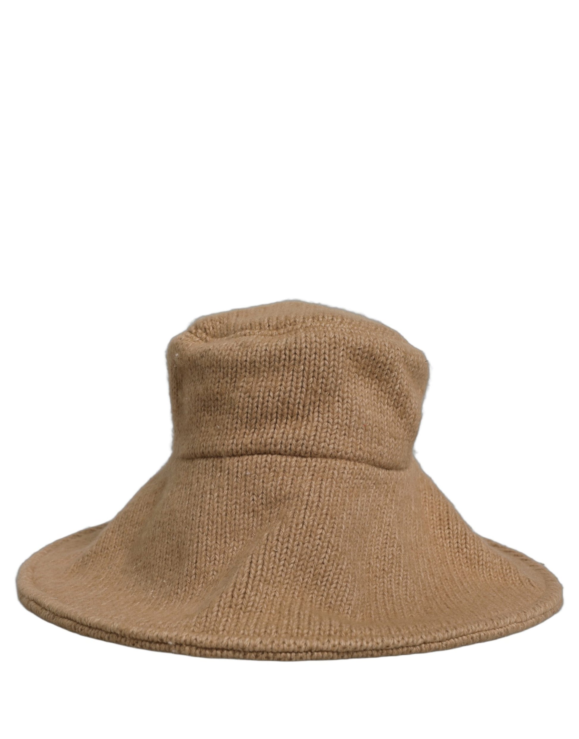 Dolce & Gabbana Brown Cotton Knit Wide-Brim Bucket Hat