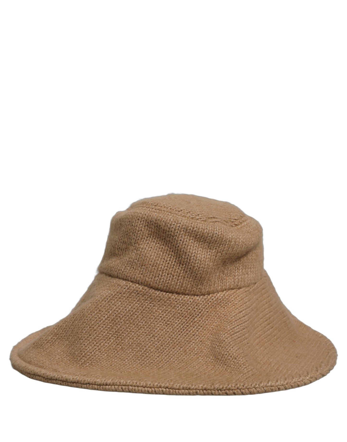 Dolce & Gabbana Brown Cotton Knit Wide-Brim Bucket Hat