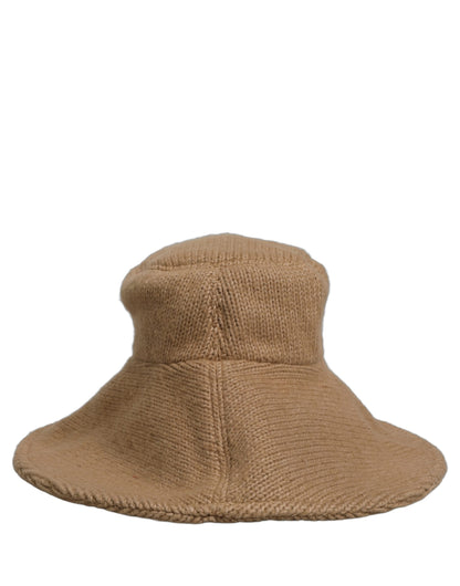 Dolce & Gabbana Brown Cotton Knit Wide-Brim Bucket Hat