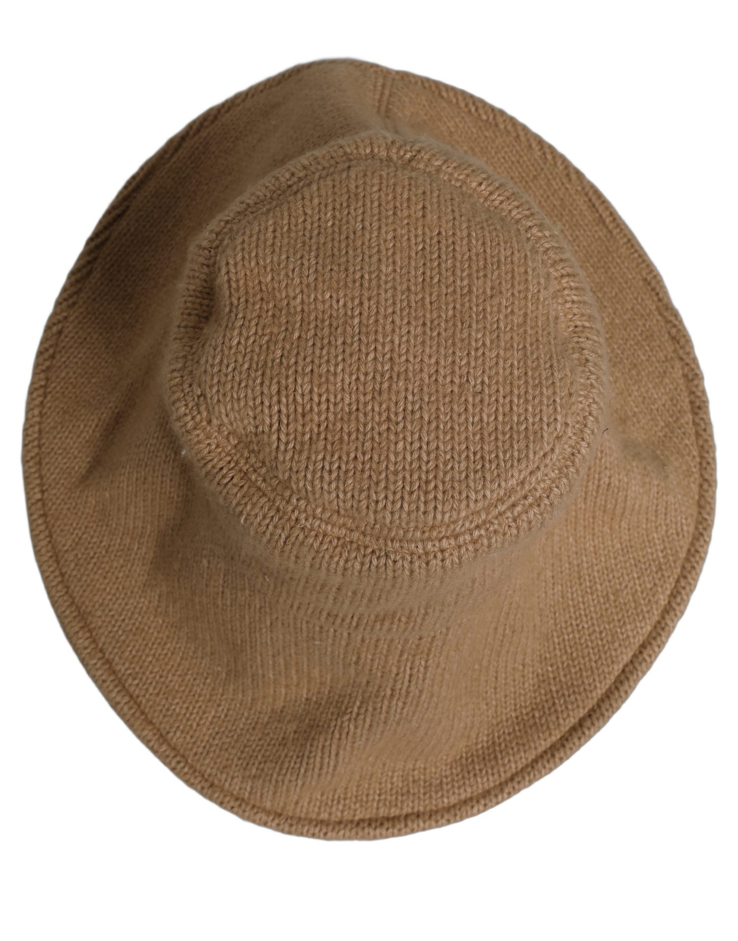 Dolce & Gabbana Brown Cotton Knit Wide-Brim Bucket Hat