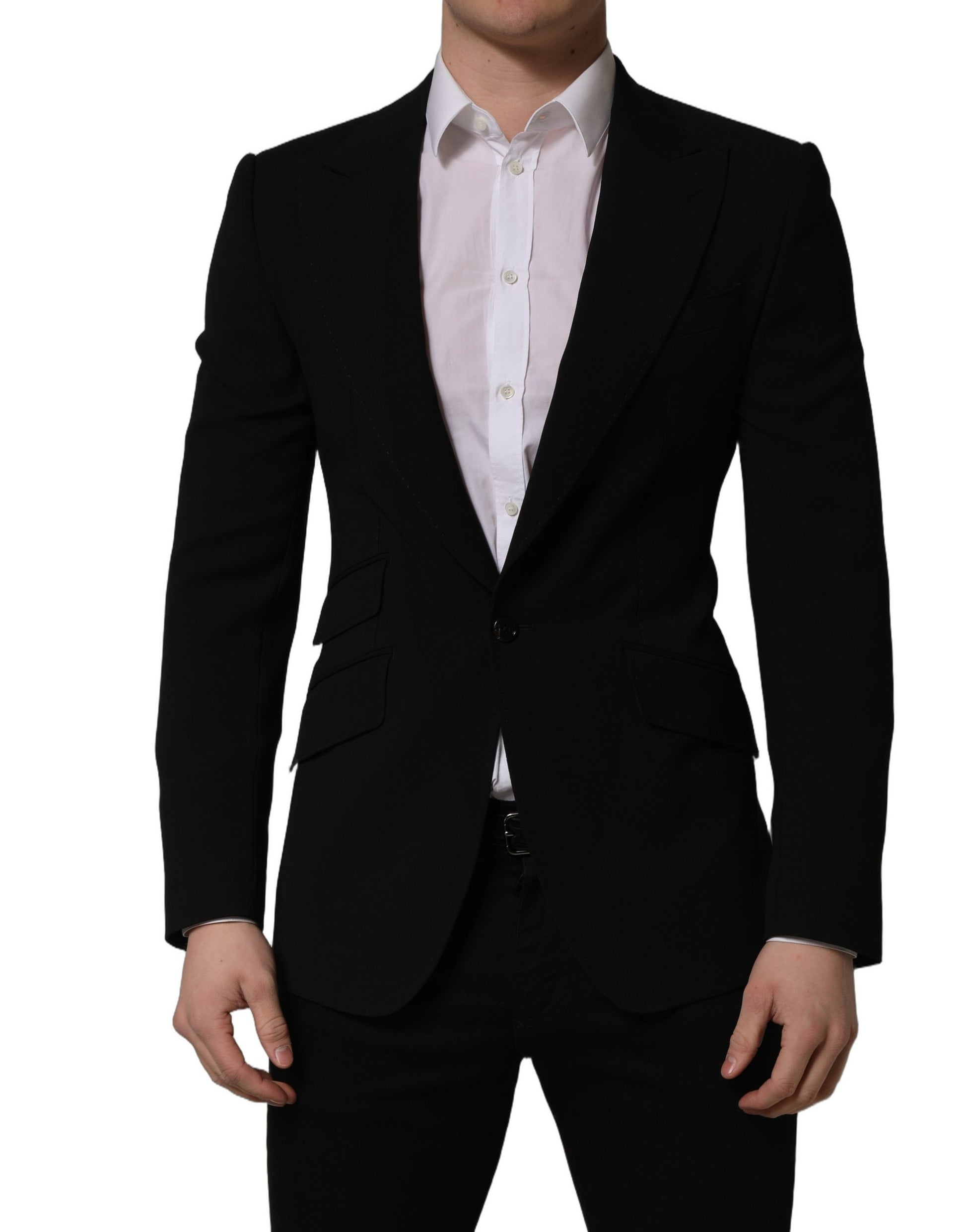 Dolce & Gabbana Black Wool Single Breasted Men's Blazer Jacket