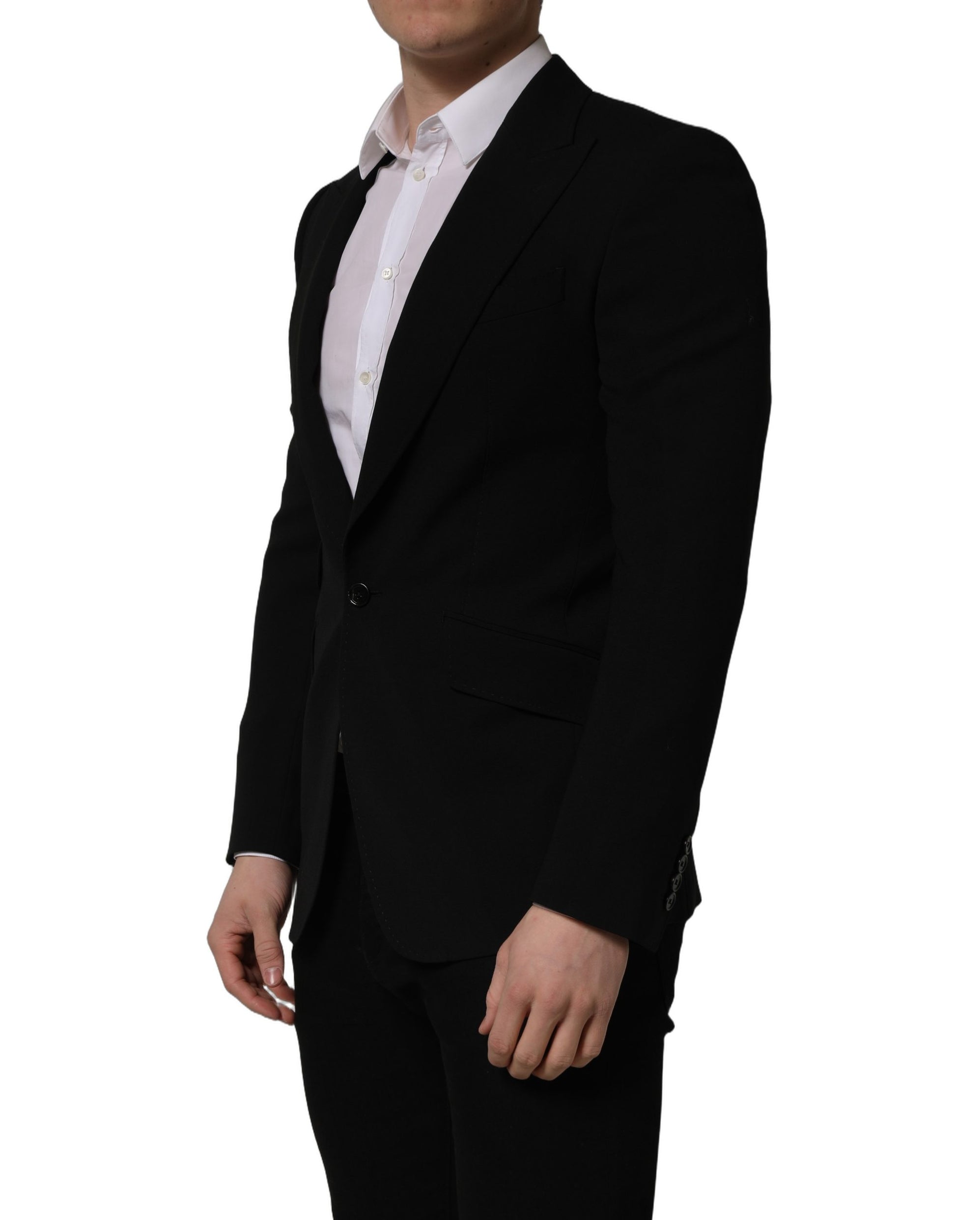 Dolce & Gabbana Black Wool Single Breasted Men's Blazer Jacket