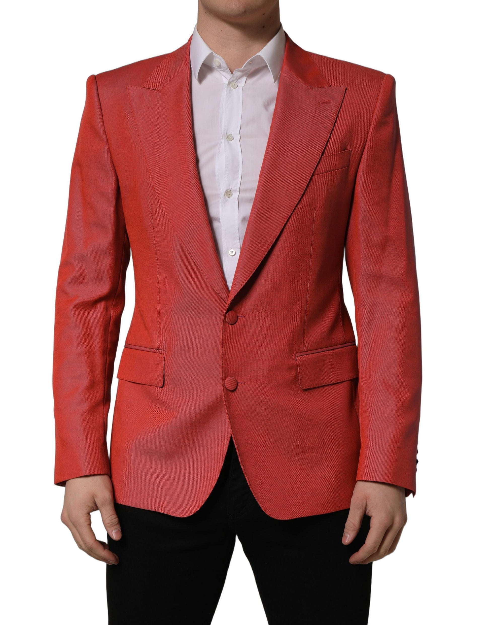 Dolce & Gabbana Red Wool Single Breasted Blazer Jacket for Men