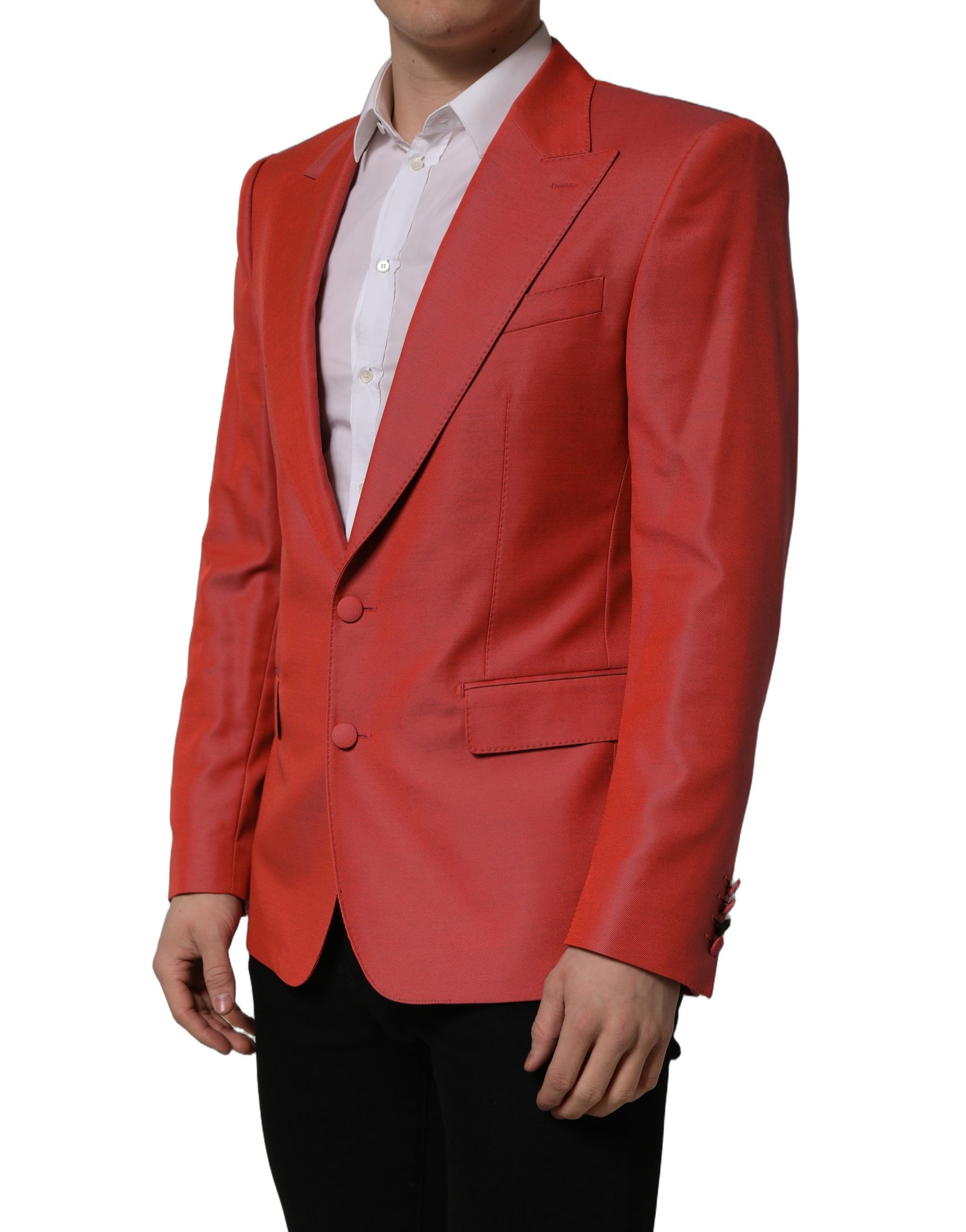 Dolce & Gabbana Red Wool Single Breasted Blazer Jacket for Men