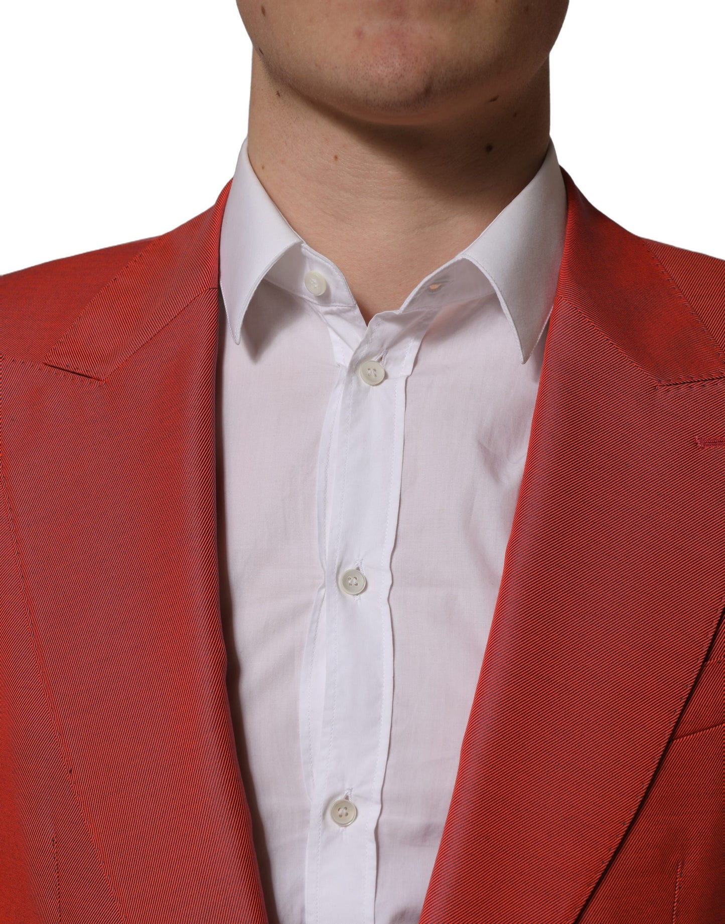 Dolce & Gabbana Red Wool Single Breasted Blazer Jacket for Men