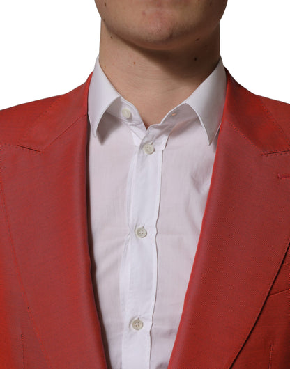Dolce & Gabbana Red Wool Single Breasted Blazer Jacket for Men