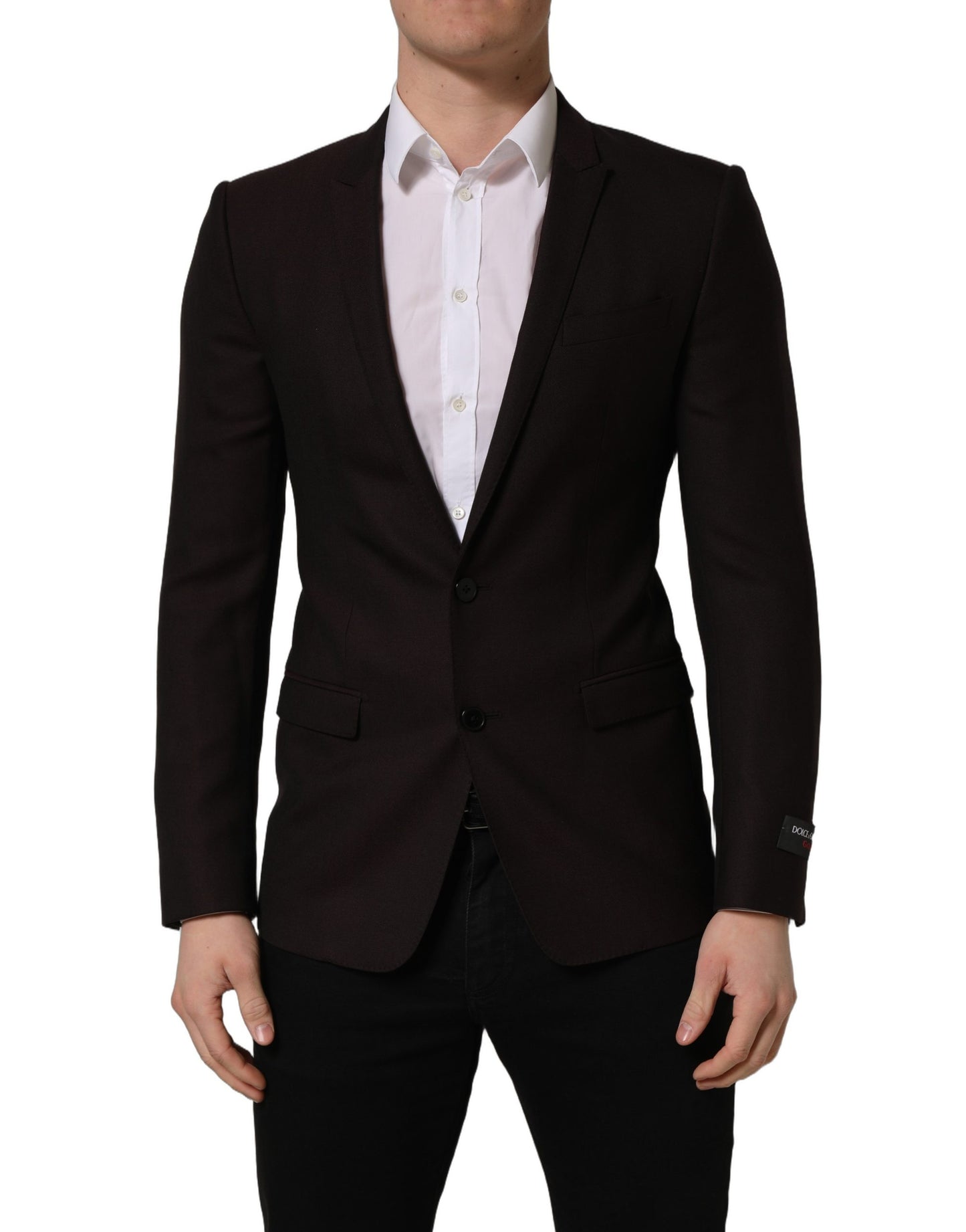 Dolce & Gabbana Brown Wool GOLD Single Breasted Men's Jacket
