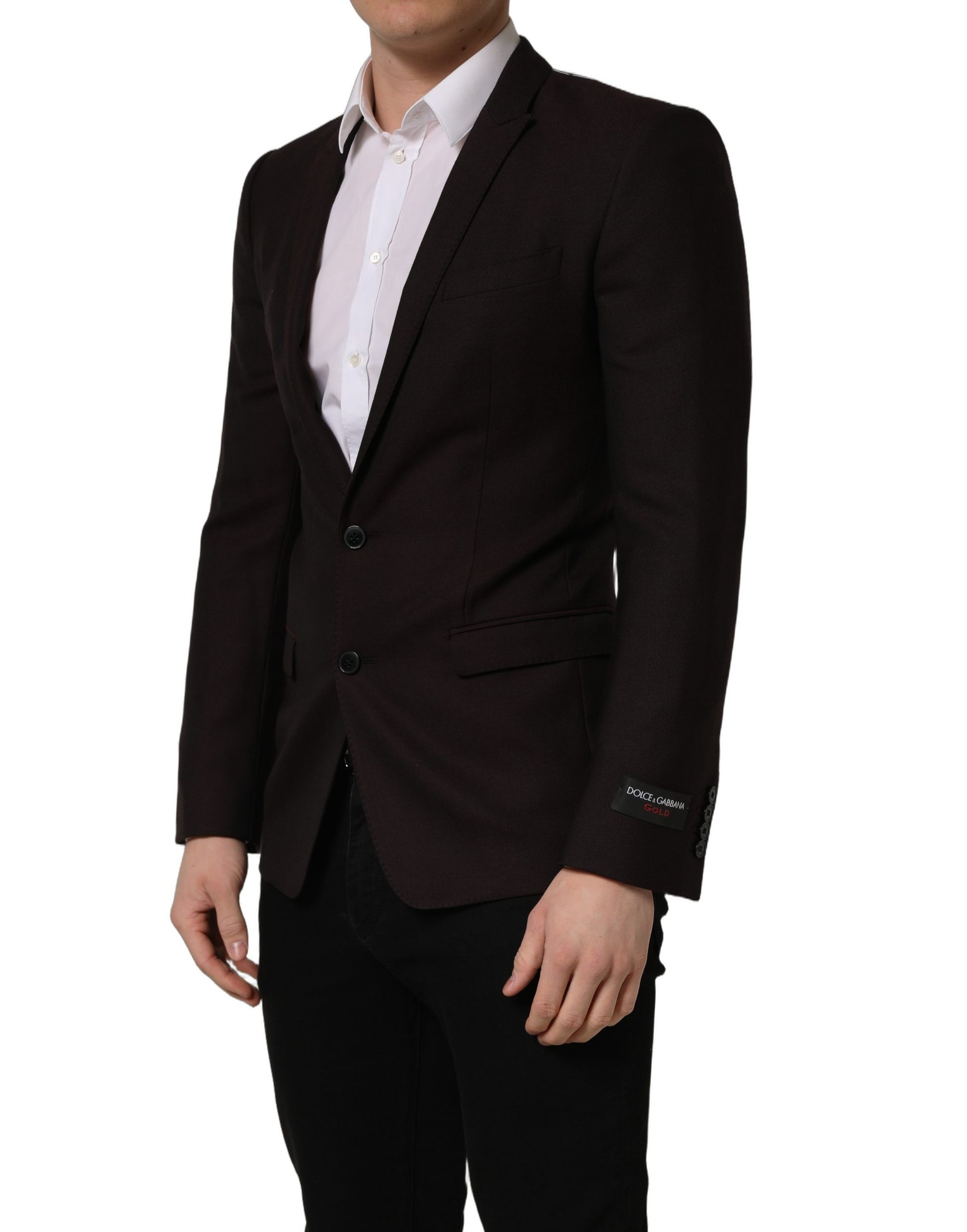 Dolce & Gabbana Brown Wool GOLD Single Breasted Men's Jacket