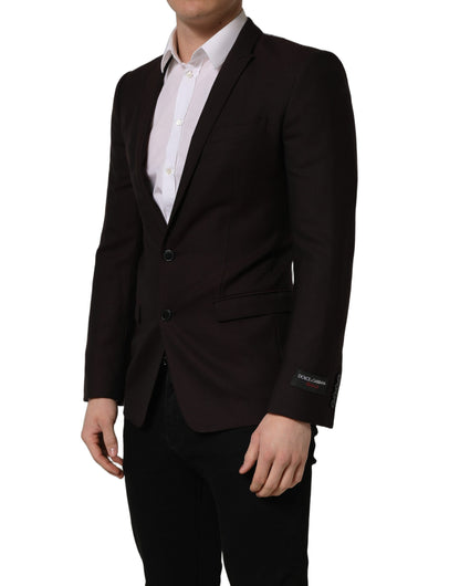 Dolce & Gabbana Brown Wool GOLD Single Breasted Men's Jacket
