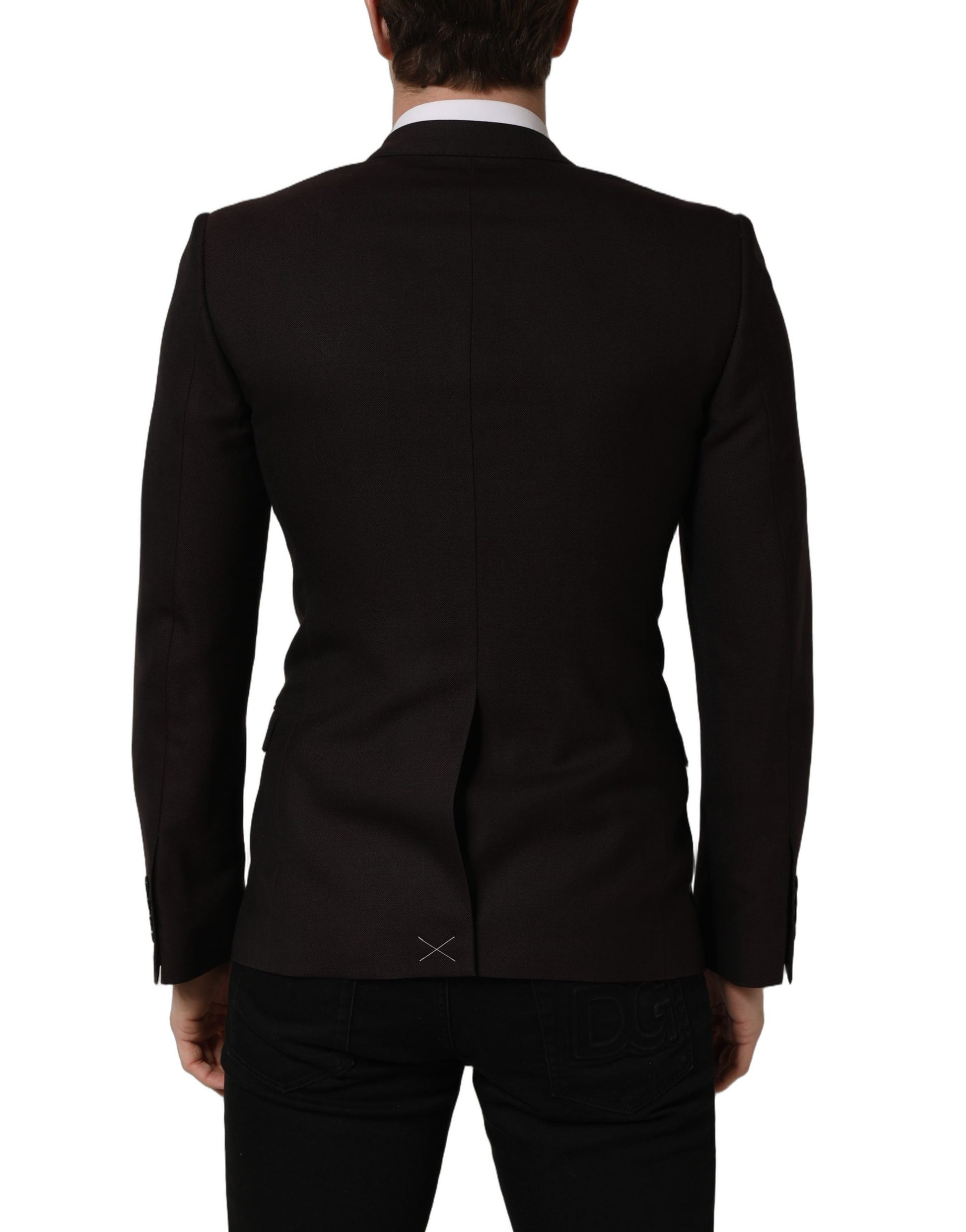 Dolce & Gabbana Brown Wool GOLD Single Breasted Men's Jacket