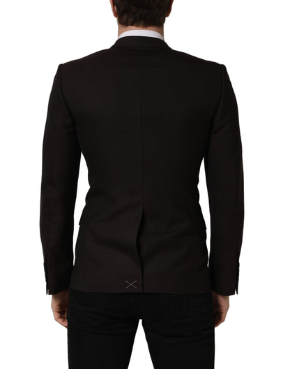 Dolce & Gabbana Brown Wool GOLD Single Breasted Men's Jacket