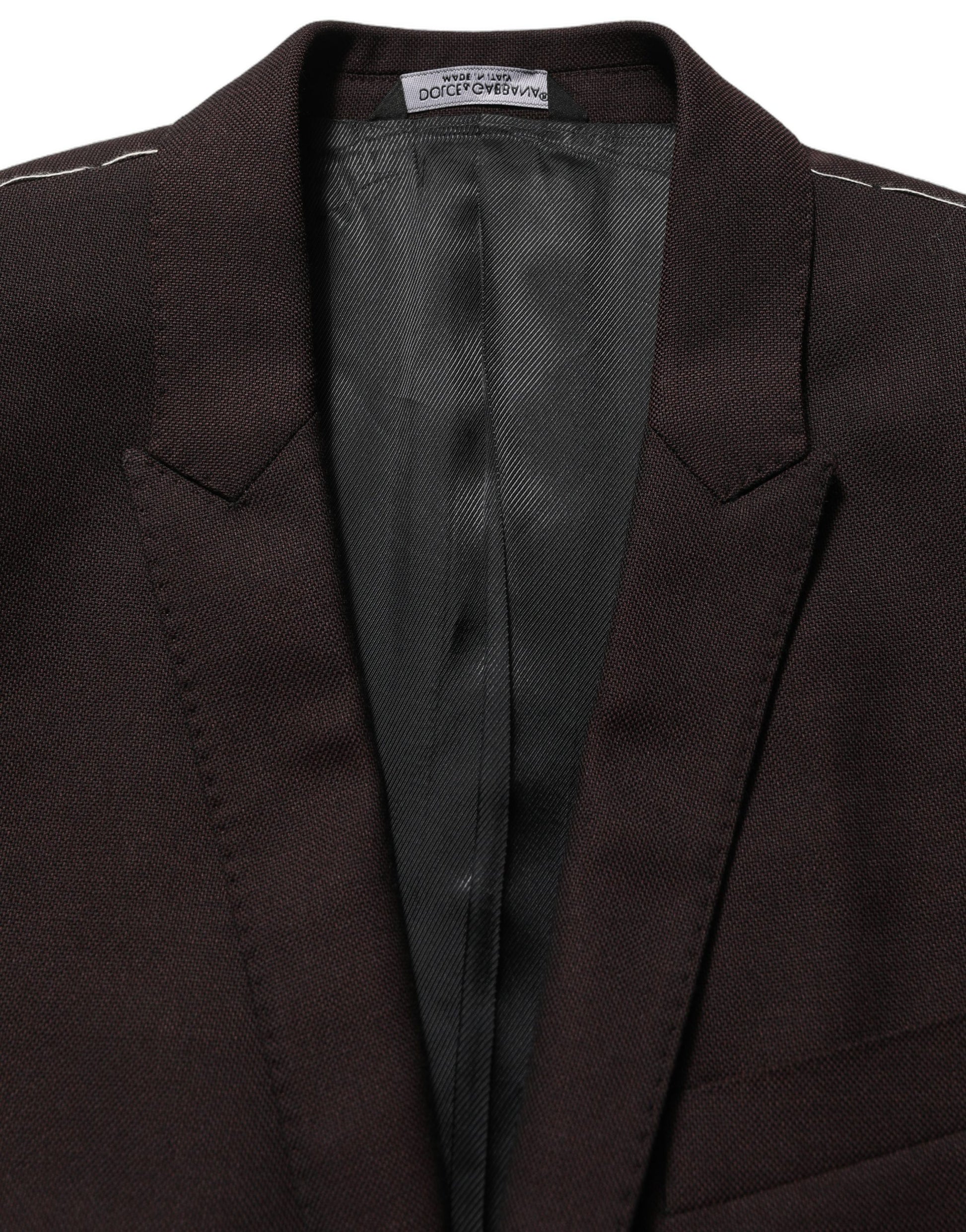 Dolce & Gabbana Brown Wool GOLD Single Breasted Men's Jacket